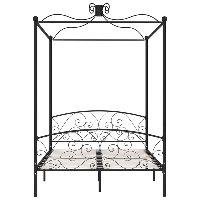 Letto a Baldacchino Nero in Metallo 120x200 cm 284476