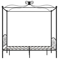 Letto a Baldacchino Nero in Metallo 120x200 cm 284476