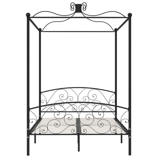 Letto a Baldacchino Nero in Metallo 140x200 cm 284477