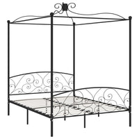 Letto a Baldacchino Nero in Metallo 180x200 cm 284479