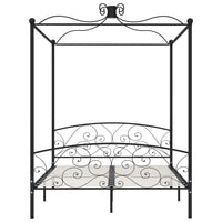 Letto a Baldacchino Nero in Metallo 180x200 cm 284479