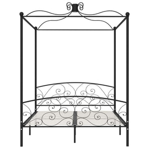 Letto a Baldacchino Nero in Metallo 180x200 cm 284479