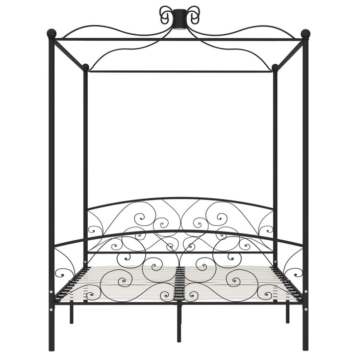 Letto a Baldacchino Nero in Metallo 180x200 cm 284479