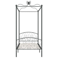 Letto a Baldacchino Grigio in Metallo 90x200 cm 284480
