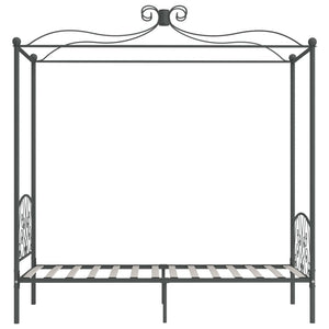 Letto a Baldacchino Grigio in Metallo 90x200 cm 284480