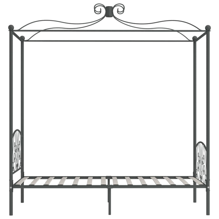 Letto a Baldacchino Grigio in Metallo 90x200 cm 284480