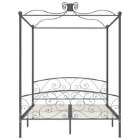 Letto a Baldacchino Grigio in Metallo 160x200 cm