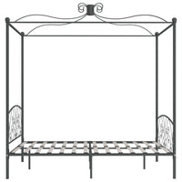 Letto a Baldacchino Grigio in Metallo 160x200 cm