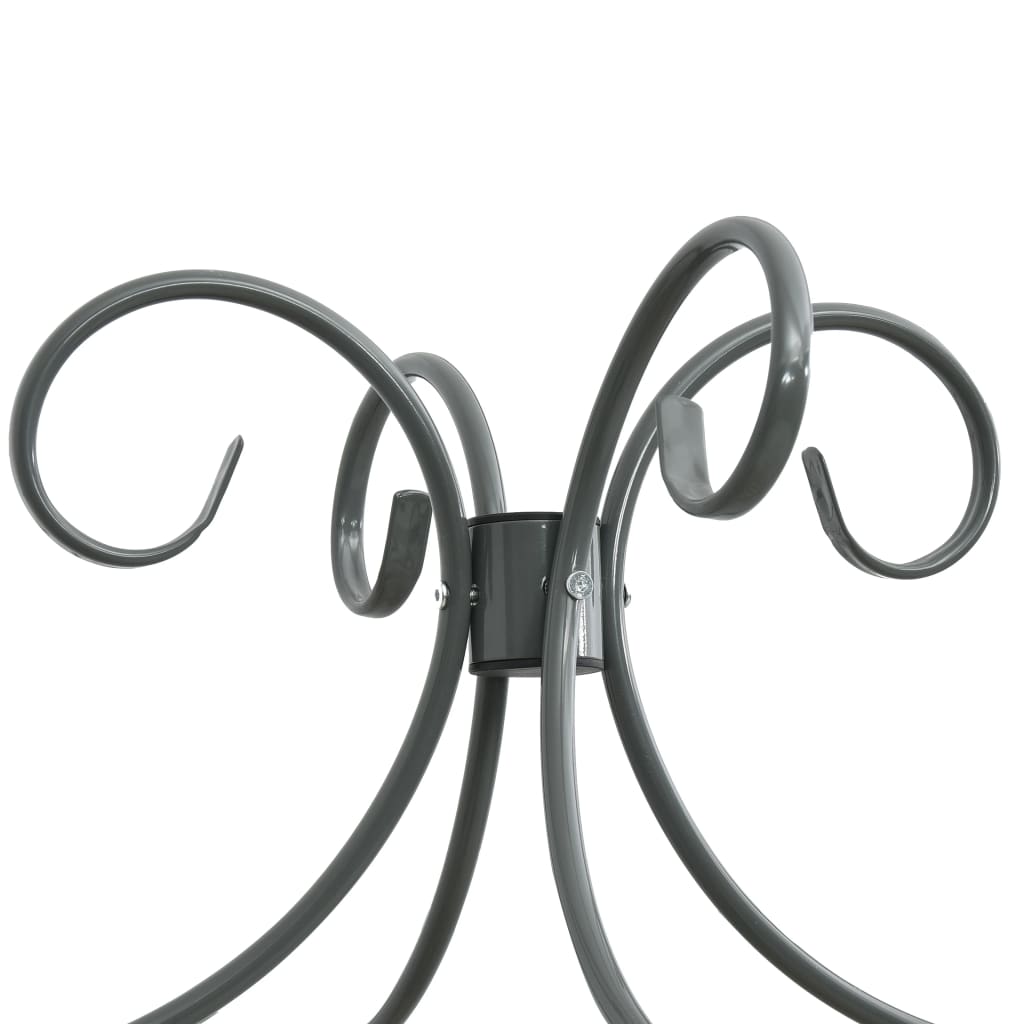 Letto a Baldacchino Grigio in Metallo 160x200 cm