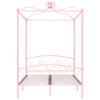 Letto a Baldacchino Rosa in Metallo 140x200 cm cod mxl 61421