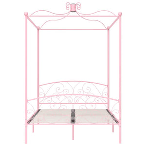 Letto a Baldacchino Rosa in Metallo 140x200 cm cod mxl 61421