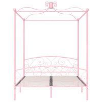 Letto a Baldacchino Rosa in Metallo 160x200 cm cod mxl 60040