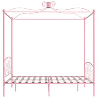 Letto a Baldacchino Rosa in Metallo 160x200 cm cod mxl 60040