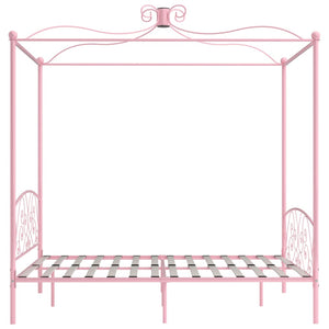 Letto a Baldacchino Rosa in Metallo 160x200 cm cod mxl 60040