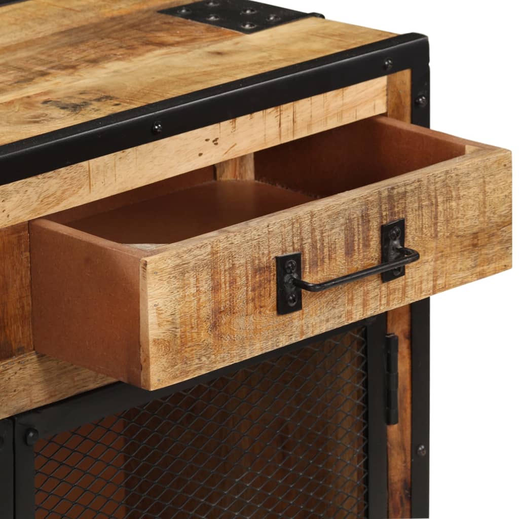 Credenza 80x31x71 cm in Legno Massello di Mango Grezzo 285893