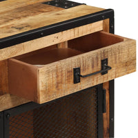 Credenza 80x31x71 cm in Legno Massello di Mango Grezzo 285893