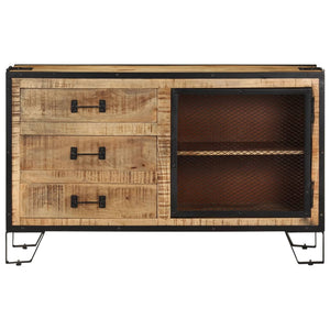 Credenza-Buffet-Armadio da cucina 100x31x60 cm in Legno Massello di Mango Grezzo