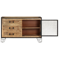 Credenza 100x31x60 cm in Legno Massello di Mango Grezzo 285894
