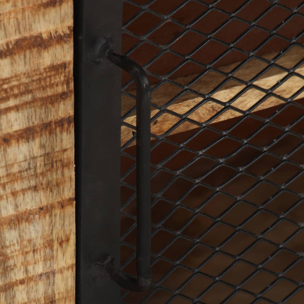 Credenza-Buffet-Armadio da cucina 100x31x60 cm in Legno Massello di Mango Grezzo