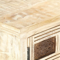Credenza Bianca 65x30x75 cm in Legno Massello di Mango 285898