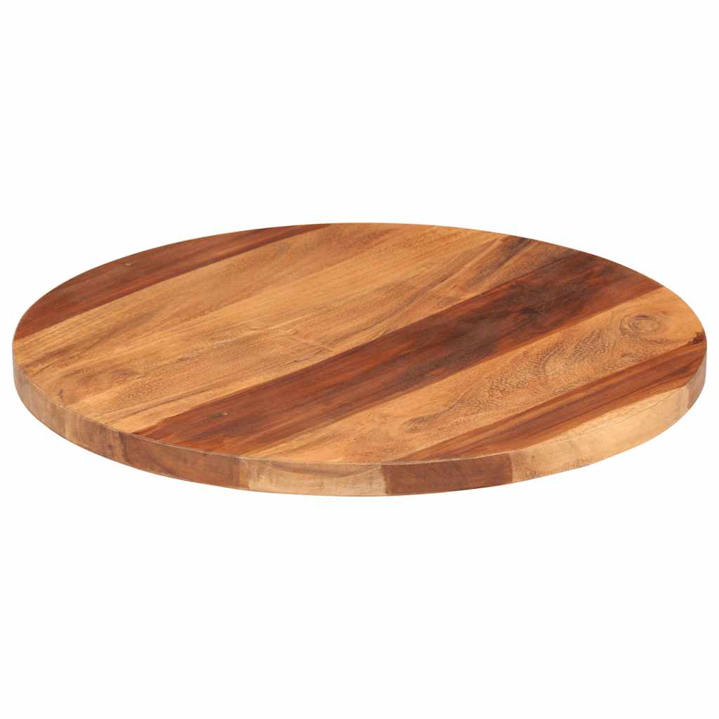 Piano Tavolo Legno Massello di Sheesham Rotondo 25-27 mm 50 cm cod mxl 61588