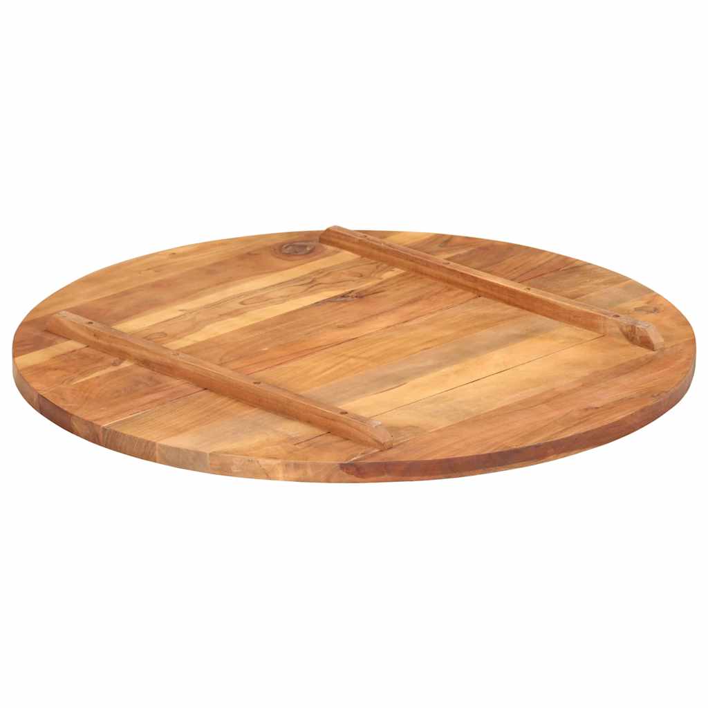 Piano Tavolo Legno Massello di Sheesham Rotondo 25-27 mm 80 cm cod mxl 74789