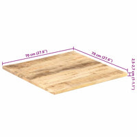Piano Tavolo in Legno Massello di Mango 25-27 mm 70x70 cm 286027