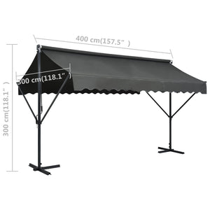 Tenda Parasole con Piedistallo 400x300 cm Antracite 145886
