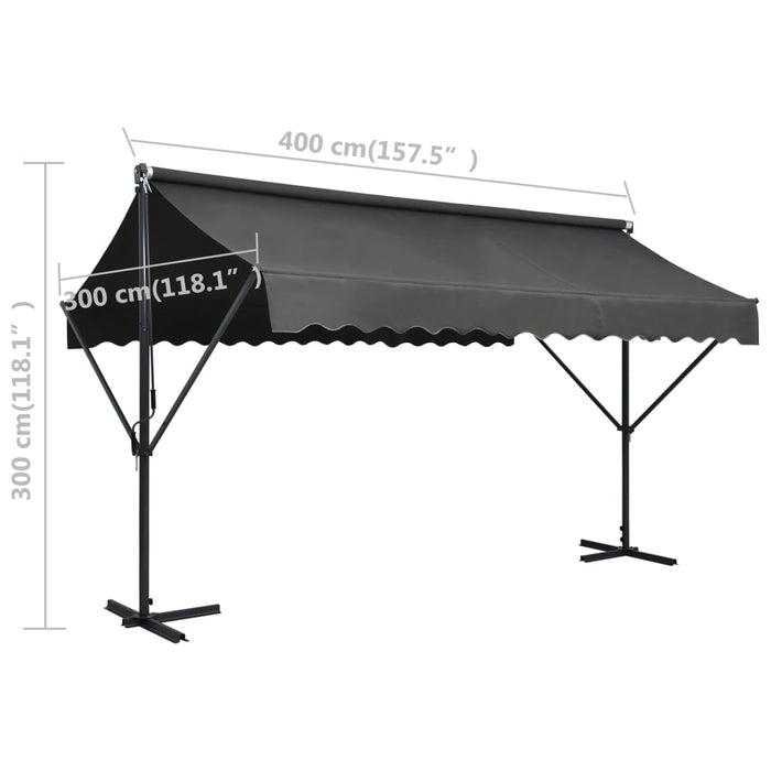 Tenda Parasole con Piedistallo 400x300 cm Antracite 145886