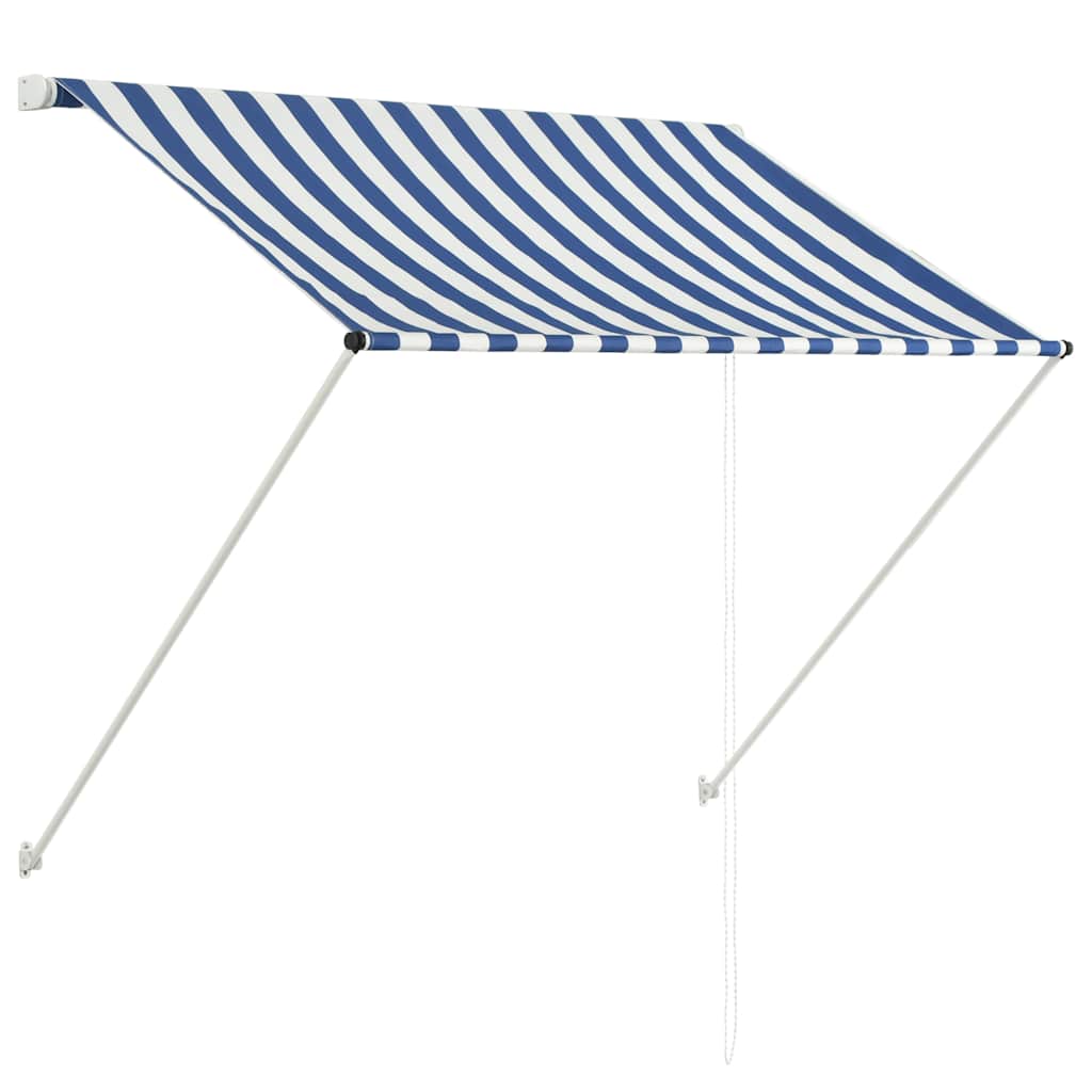 Tenda da Sole Retrattile 100x150 cm Blu e Bianco cod mxl 8272