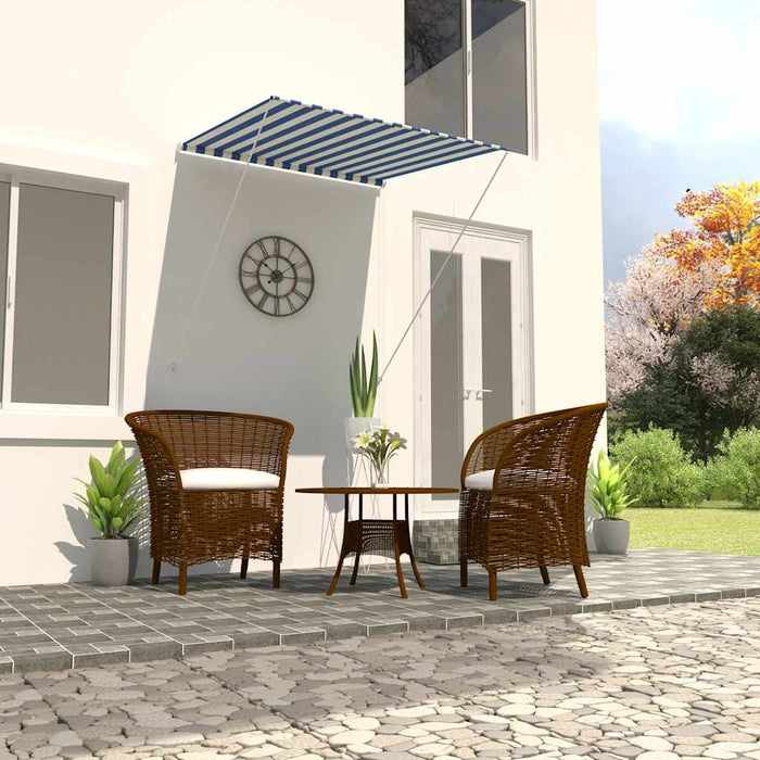 Tenda da Sole Retrattile 100x150 cm Blu e Bianco cod mxl 8272