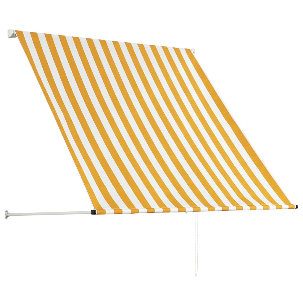 Tenda da Sole Retrattile 100x150 cm Giallo e Bianco 145890