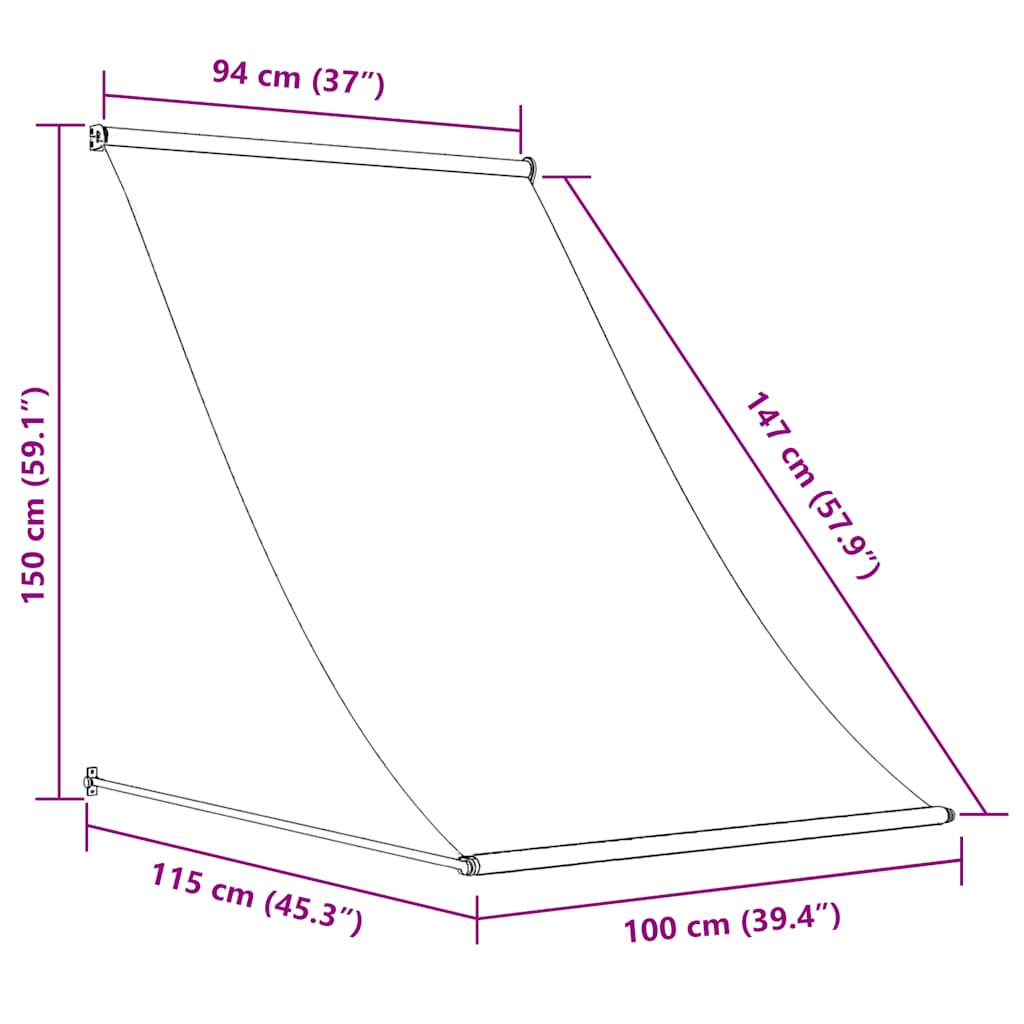 Tenda da Sole Retrattile 100x150 cm Crema 145892