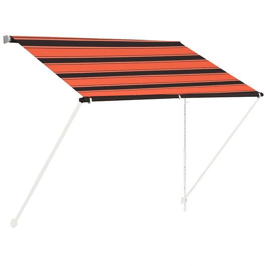 Tenda da Sole Retrattile con LED 100x150 cm Arancione e Marrone 145893
