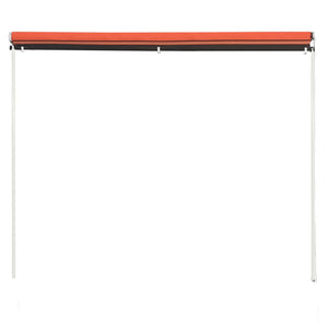 Tenda da Sole Retrattile con LED 100x150 cm Arancione e Marrone 145893
