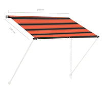Tenda da Sole Retrattile 200x150 cm Arancione e Marrone 145895