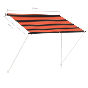 Tenda da Sole Retrattile 200x150 cm Arancione e Marrone 145895