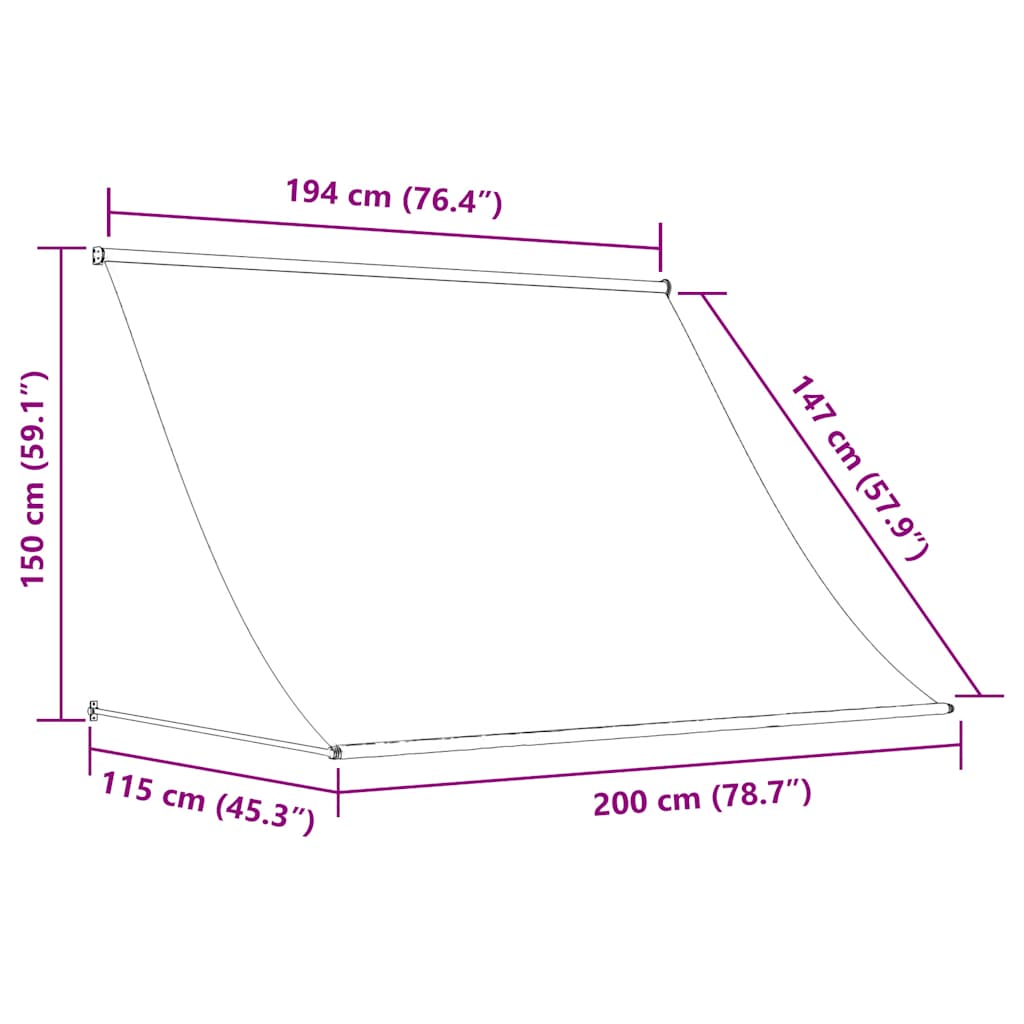 Tenda da Sole Retrattile 200x150 cm Arancione e Marrone 145895