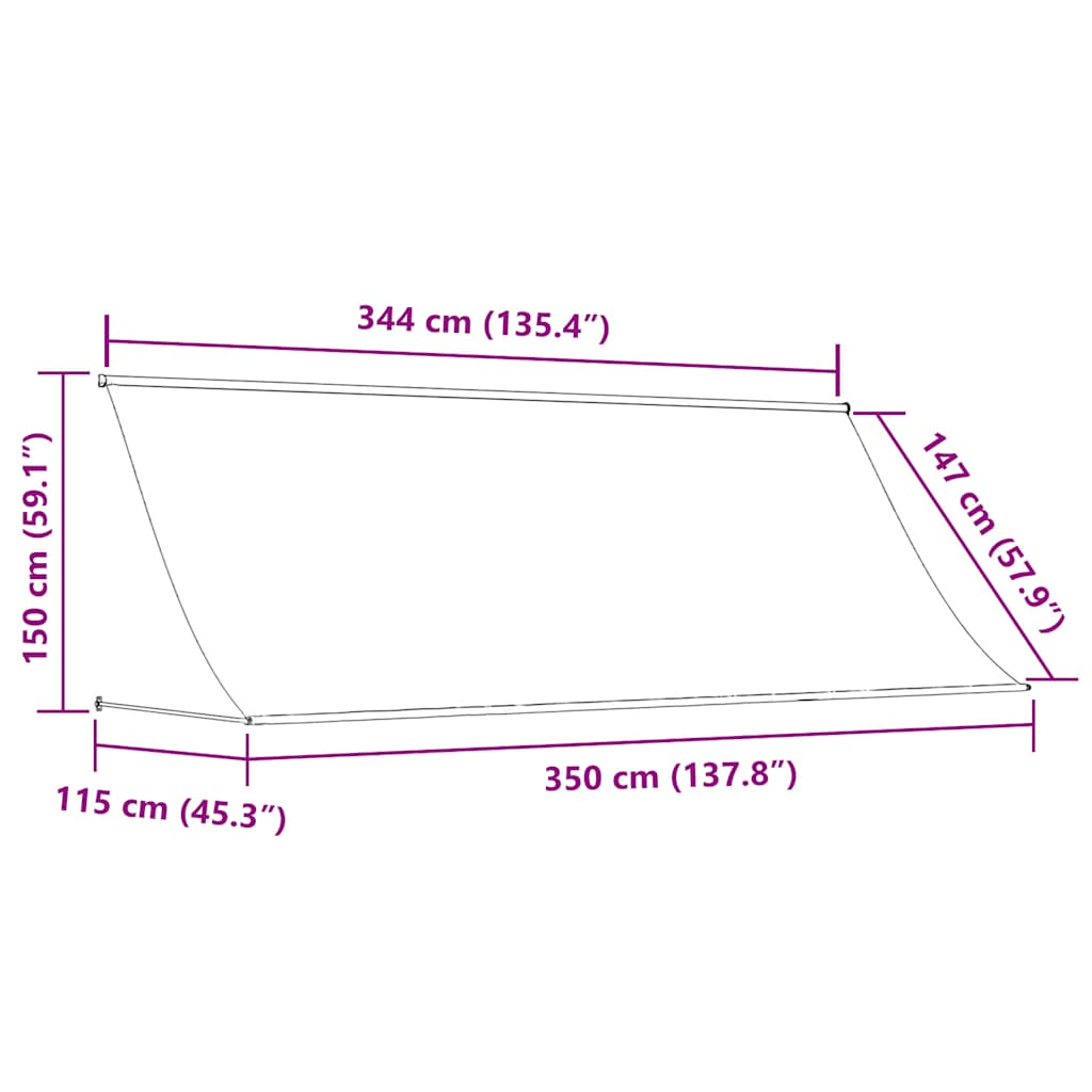 Tenda da Sole Retrattile 300x150 cm Arancione e Marrone cod mxl 24897