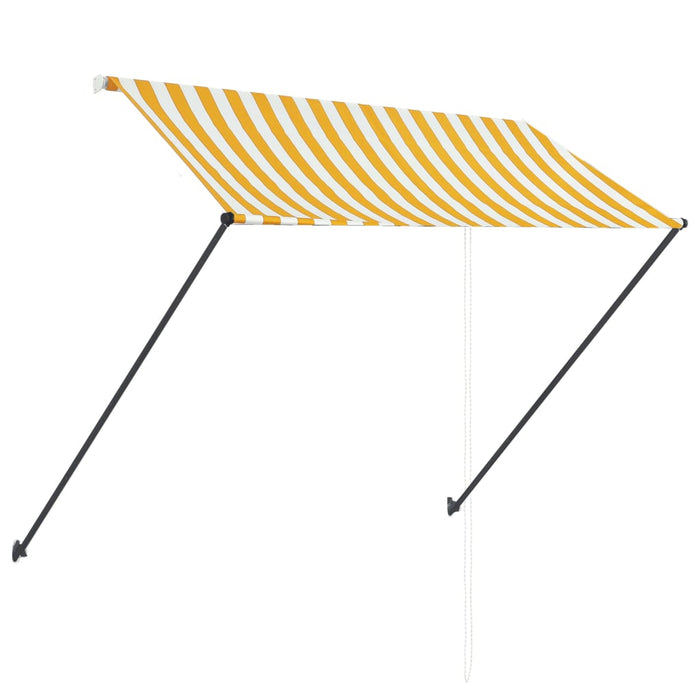 Tenda da Sole Retrattile con LED 250x150 cm Giallo e Bianco 145910