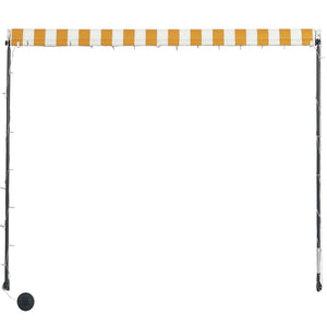 Tenda da Sole Retrattile con LED 250x150 cm Giallo e Bianco 145910