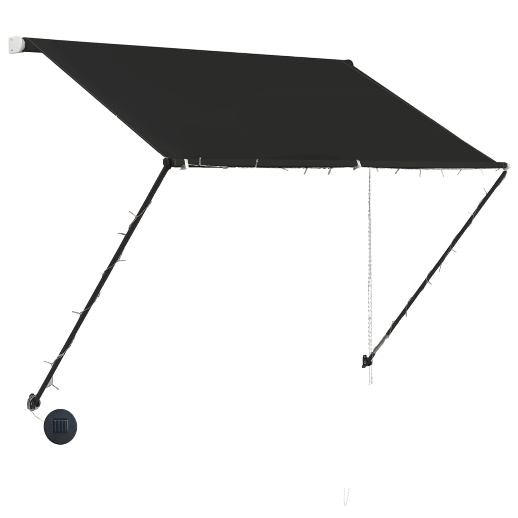 Tenda da Sole Retrattile con LED 100x150 cm Antracite 145914