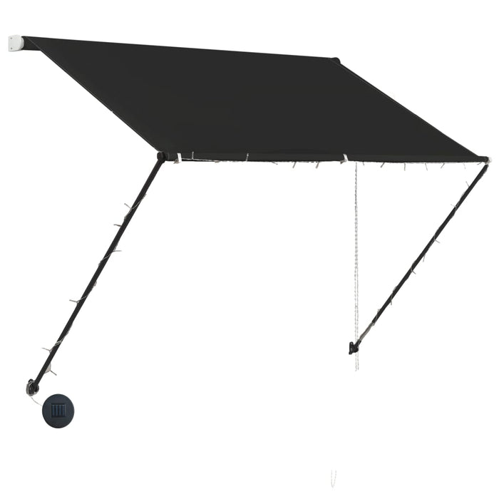 Tenda da Sole Retrattile con LED 200x150 cm Antracite 145916
