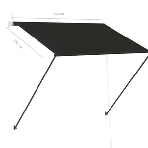 Tenda da Sole Retrattile con LED 200x150 cm Antracite 145916