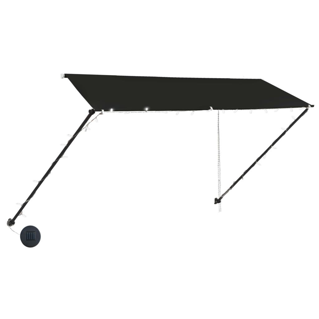 Tenda da Sole Retrattile con LED 300x150 cm Antracite 145918