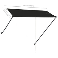 Tenda da Sole Retrattile con LED 300x150 cm Antracite 145918