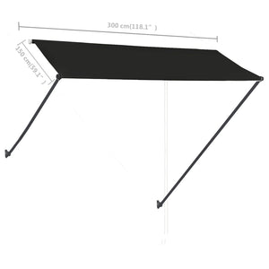 Tenda da Sole Retrattile con LED 300x150 cm Antracite 145918