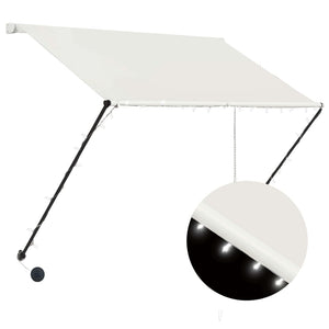 Tenda da Sole Retrattile con LED 200x150 cm Crema 145923