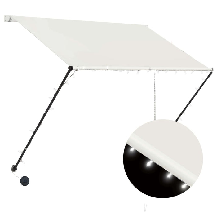 Tenda da Sole Retrattile con LED 200x150 cm Crema 145923