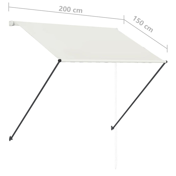 Tenda da Sole Retrattile con LED 200x150 cm Crema cod mxl 24889
